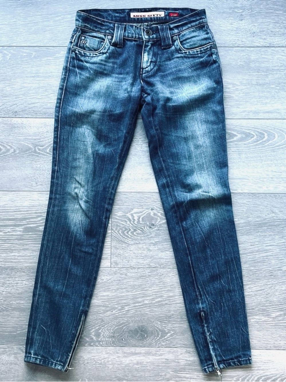 Miss Sixty J Lot Low-Rise Jeans — Ankle Zippers, Size 25, Y2K Vintage